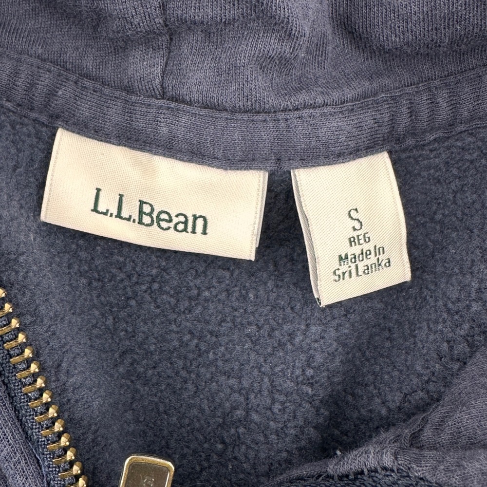 L.L.Bean Womens Size S Blue Fleece Lined Hooded Sweatshirt Navy Blue - Picture 4 of 9